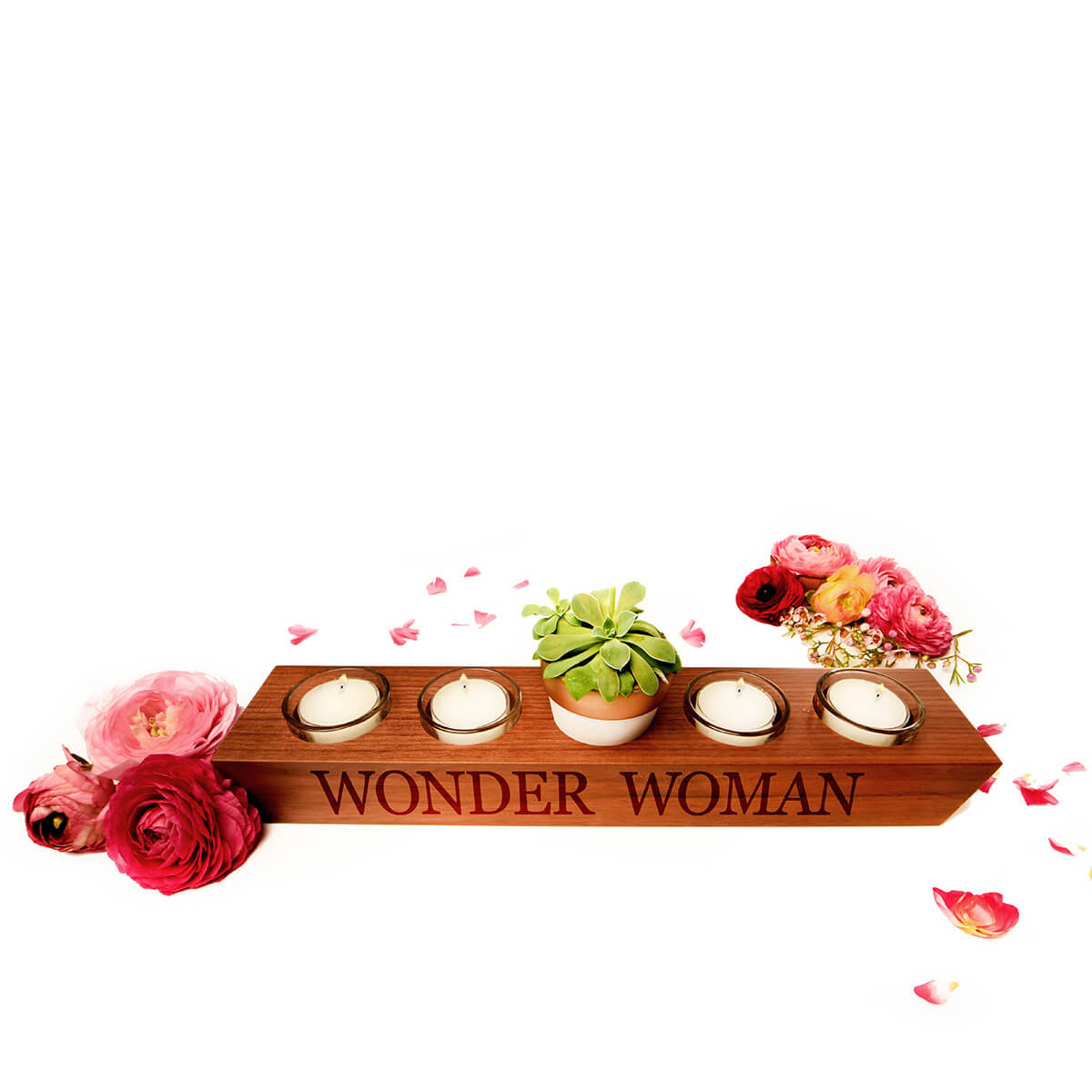 Tealight candle holders- wooden-custom with name