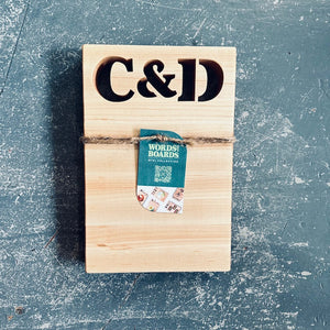 wooden monogram cutting board