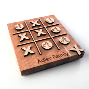 custom wooden tic tac toe game with name