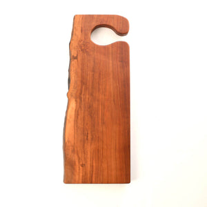 live edge cutting board with c shaped handle