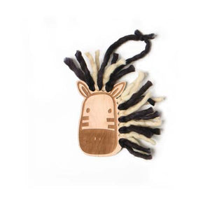 Animal Crafts - zebra face shape with yarn