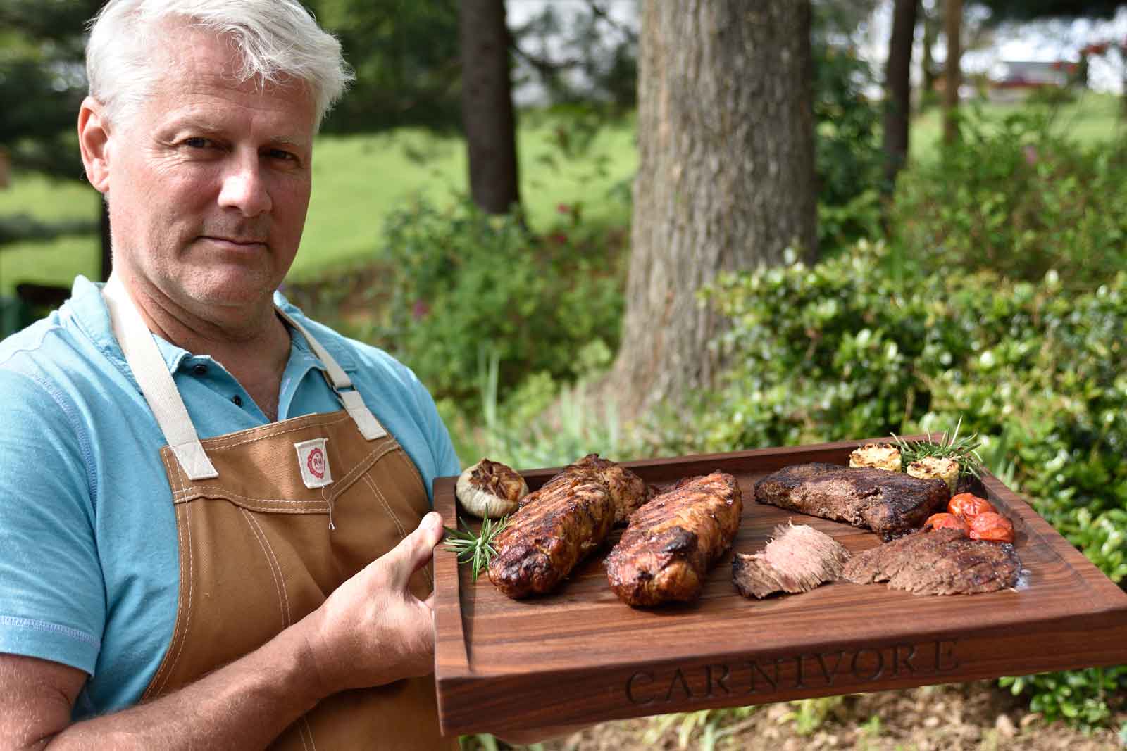 meat cutting board, sloped side