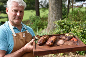 meat cutting board, sloped side
