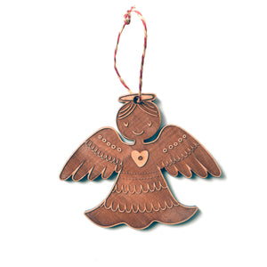 Christmas-Ornaments - wooden-angel-cherry