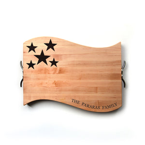 Flag shaped cutting board, patriotic decorations