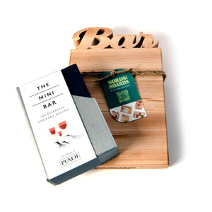 the mini bar book, with the mini bar cutting board