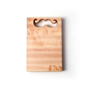 Mustache gift - wooden cutting board with mustache shape cut out, bottle opener