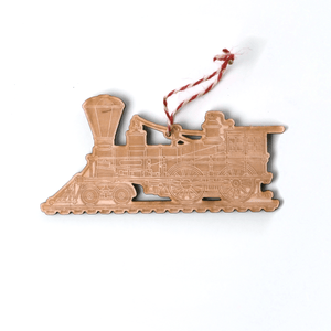 Train ornament, maple wood