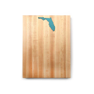 wood board with florida state shape