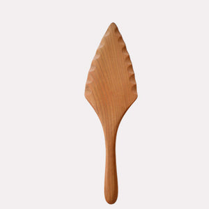 fluted pie server, cherry wood