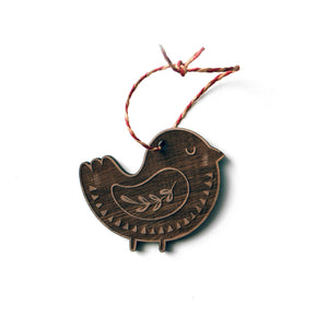 Woodland-Christmas-Ornaments-bird-walnut-wood