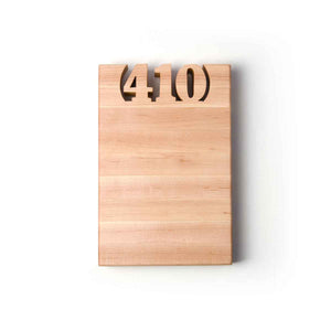 area code gifts, xsmall wooden cutting board personalized with area code