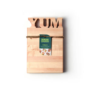 cute cutting board sayings- this one has YUM cut out of wood-bottle opener option