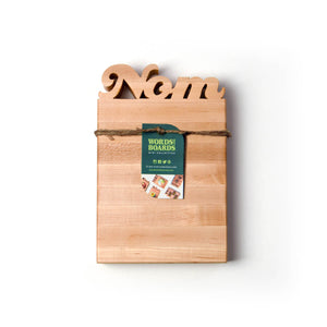 cutting board nom cut out of wood