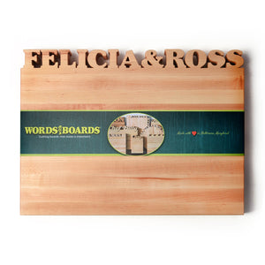 Personalized cutting board, maple wood