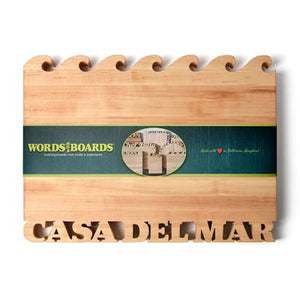 cutting board with waves on top, maple wood
