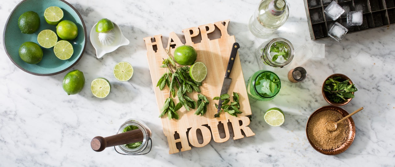 Happy Hour cutting board for the host and hostess, wordswithboards.com