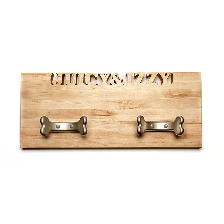 custom leash holder, bone hooks