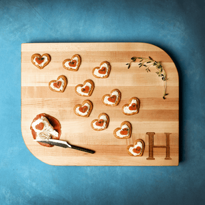 cutting board designs in maple wood, leaf shape