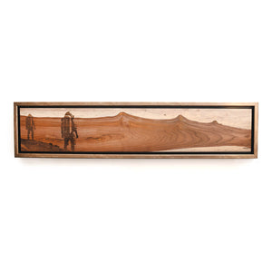 landscape art, Mars scene engraved on wood 
