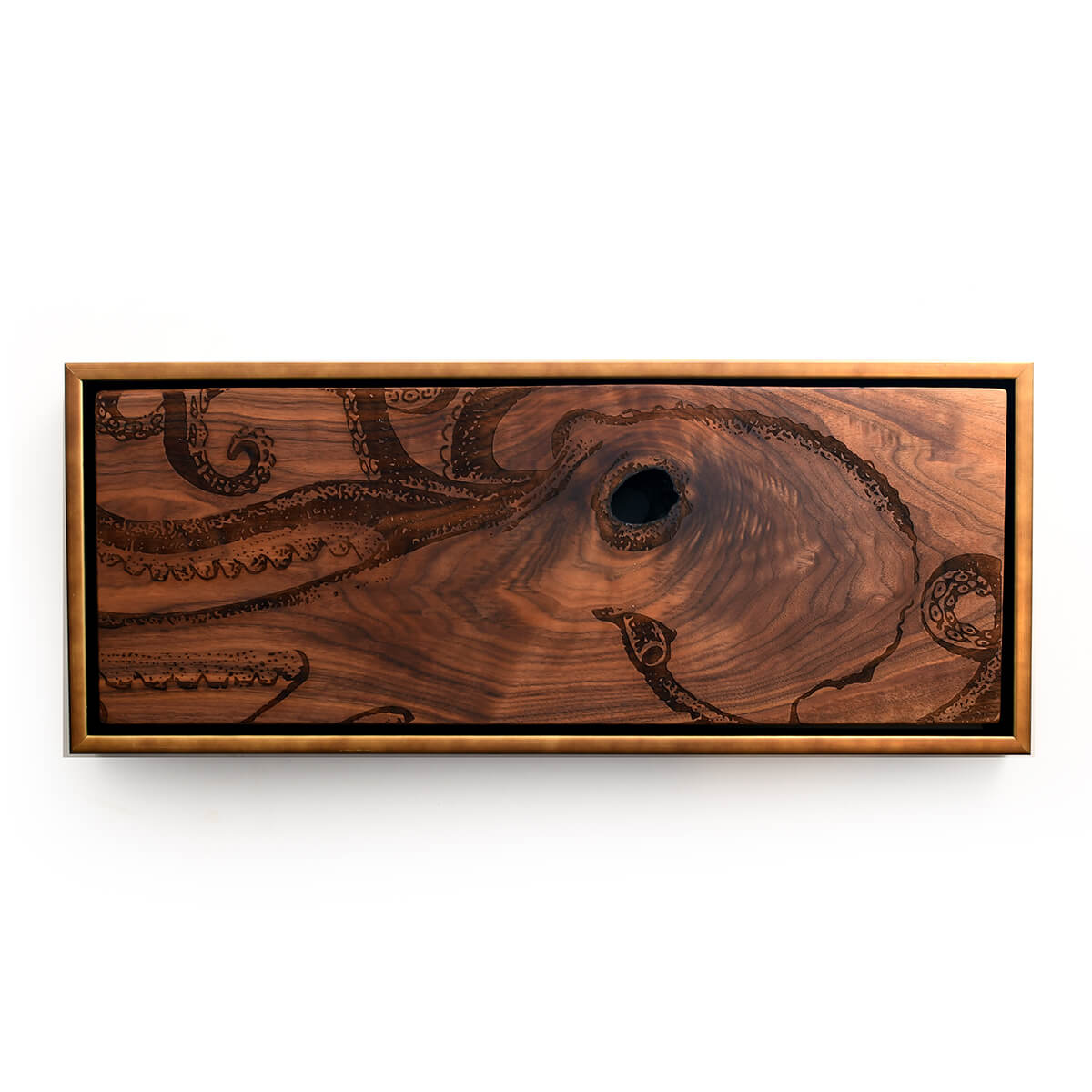 octopus wall art, walnut wood