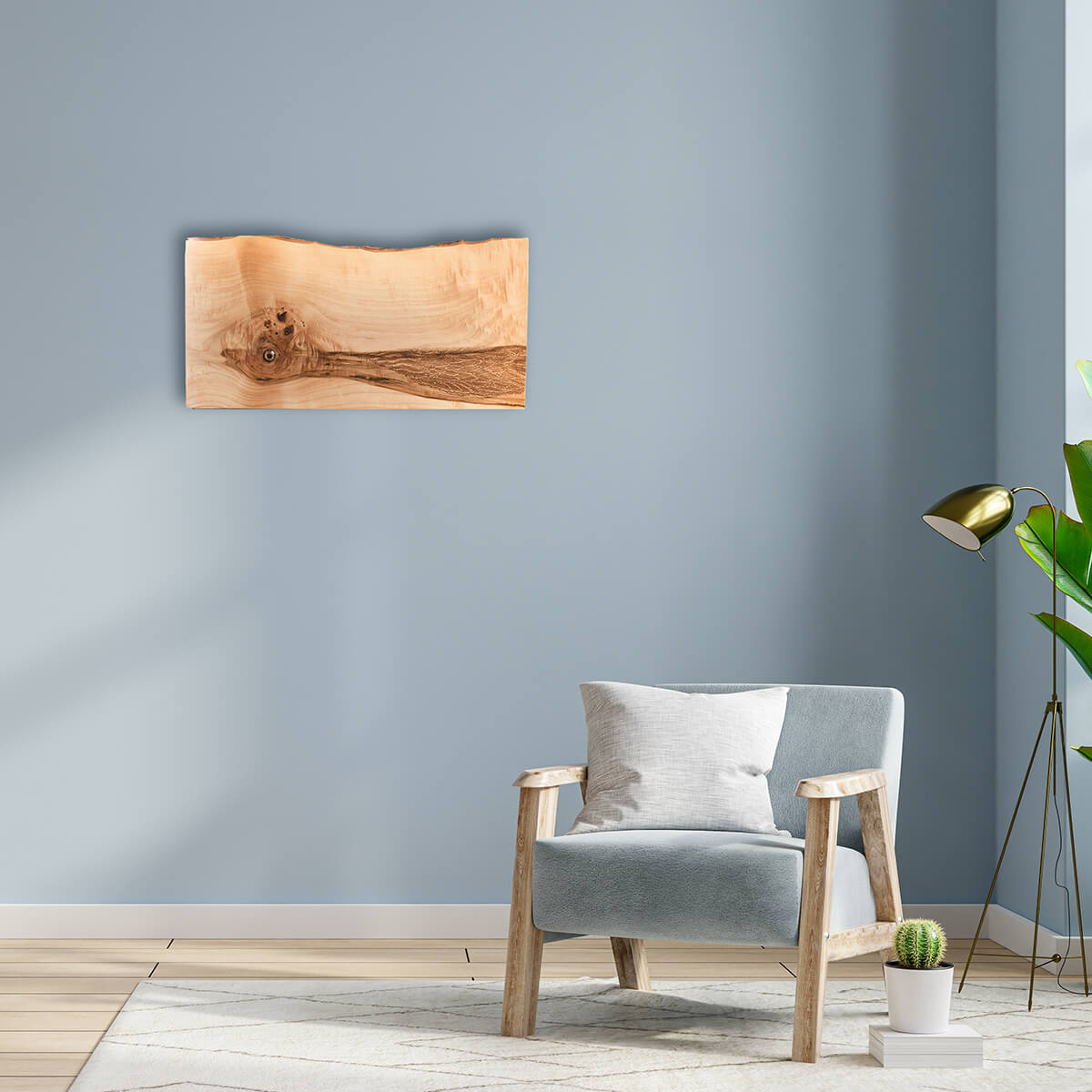 road runner art, on live edge maple wood