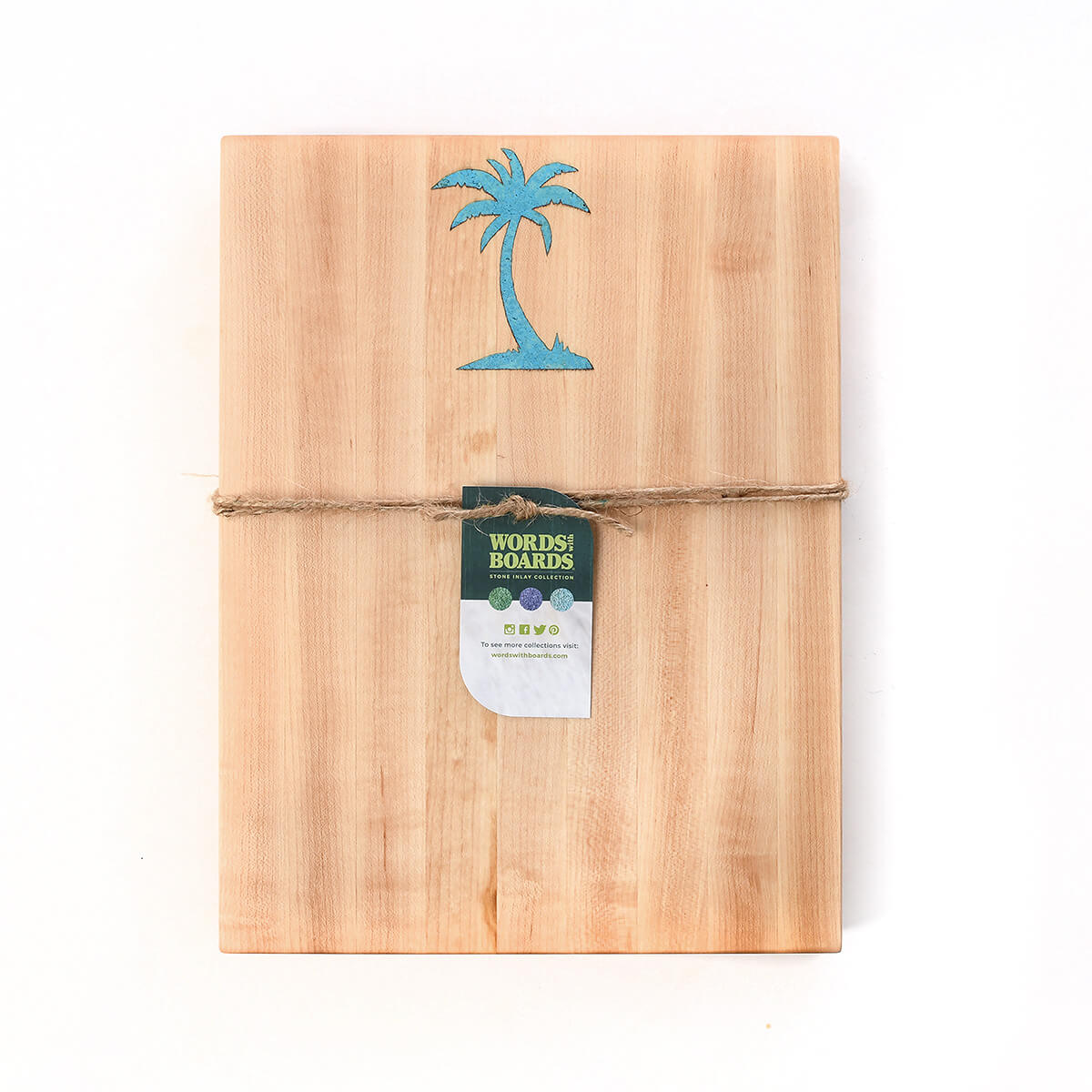 turquoise stone palm tree inlay, maple wood