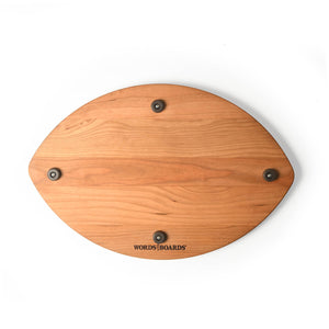 custom wood football cutting board with 4 rubber feet