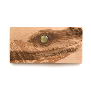 monitor lizard on wood, unframed