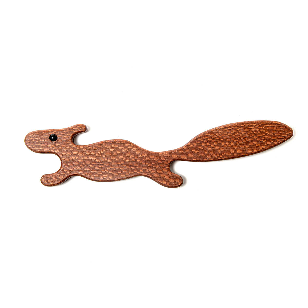 Brown squirrel-shaped oven push pull stick on a white background