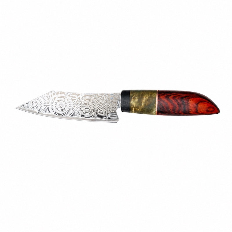 petty knife with wood handle, white background
