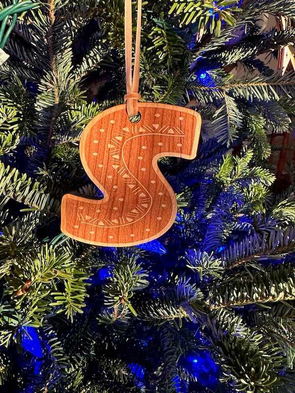 Wooden Letter Ornaments — Cherry