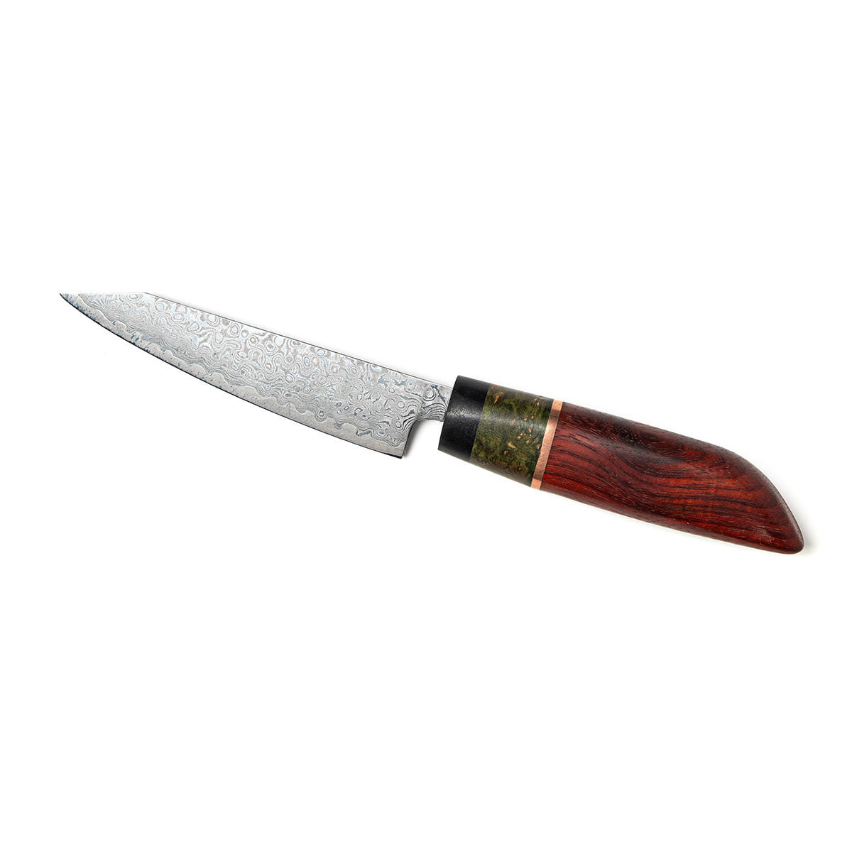 Knife with a wooden handle on a white background
