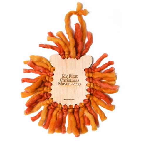 Animal Crafts - lion shape with yarn and kids name