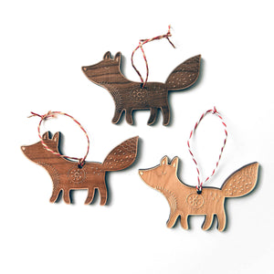 woodland Christmas ornament-wood-fox