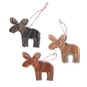 Christmas Ornaments - wooden - moose