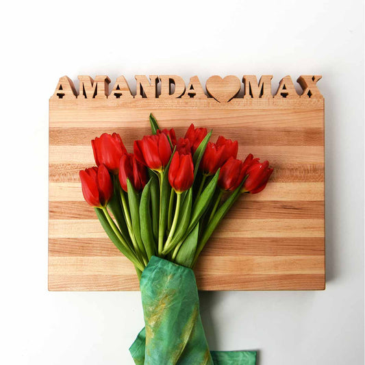 personalized cutting board, 2 first names
