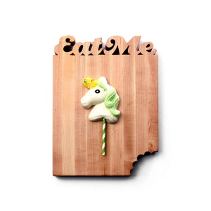 funny gifts for chefs- Eat me cut out of wood - Words with Boards
