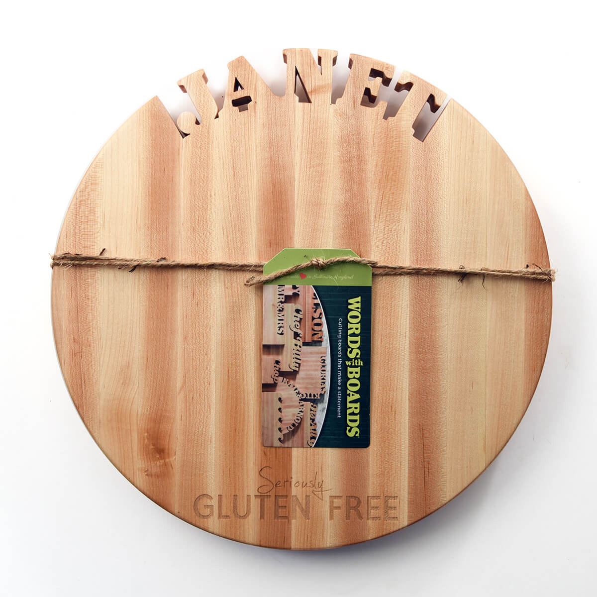 Round Maple Wood Cutting Board with Handle