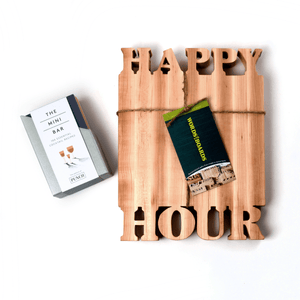Happy hour board with The mini Bar books