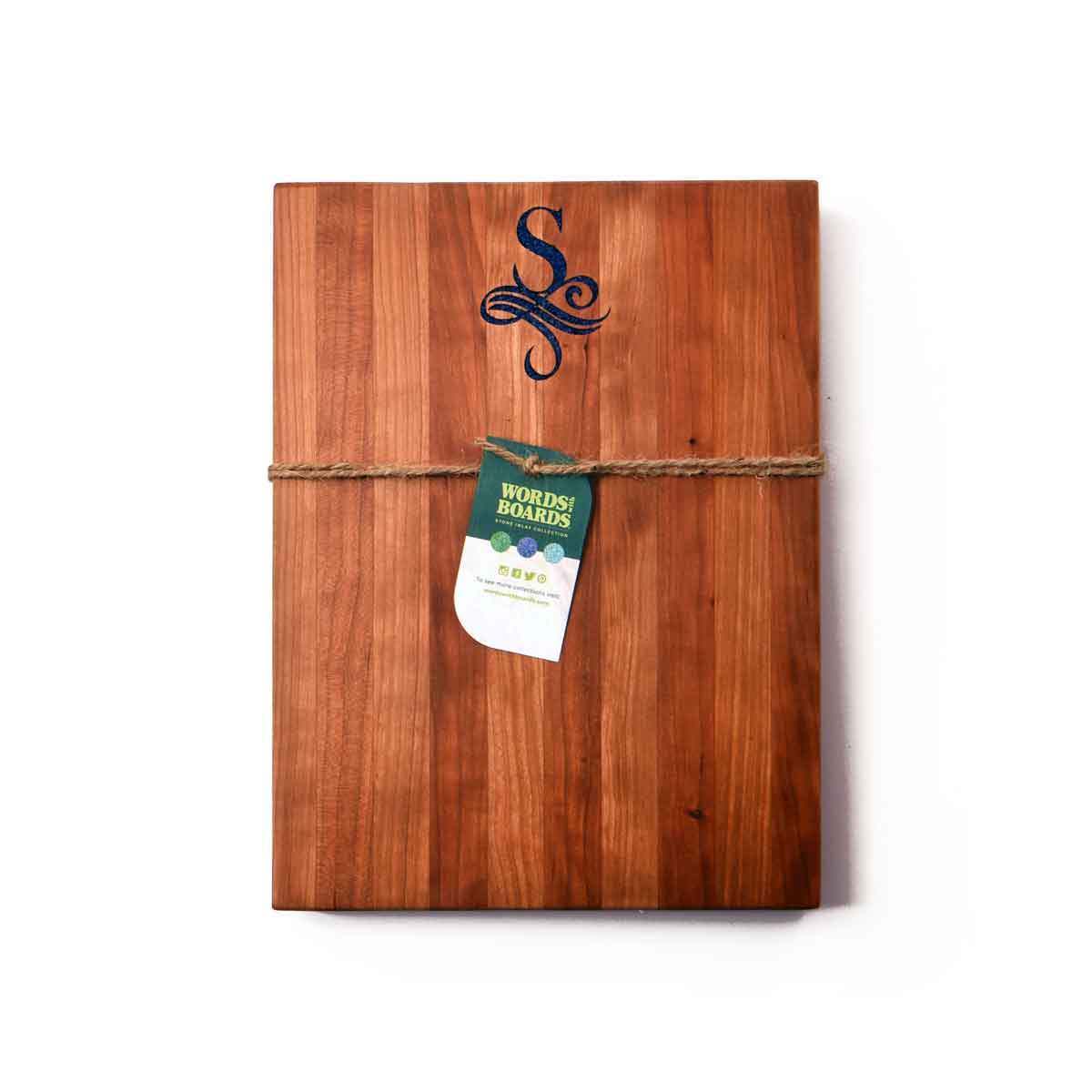 CHERRY CUTTING BOARD - LAPIS STONE INLAY