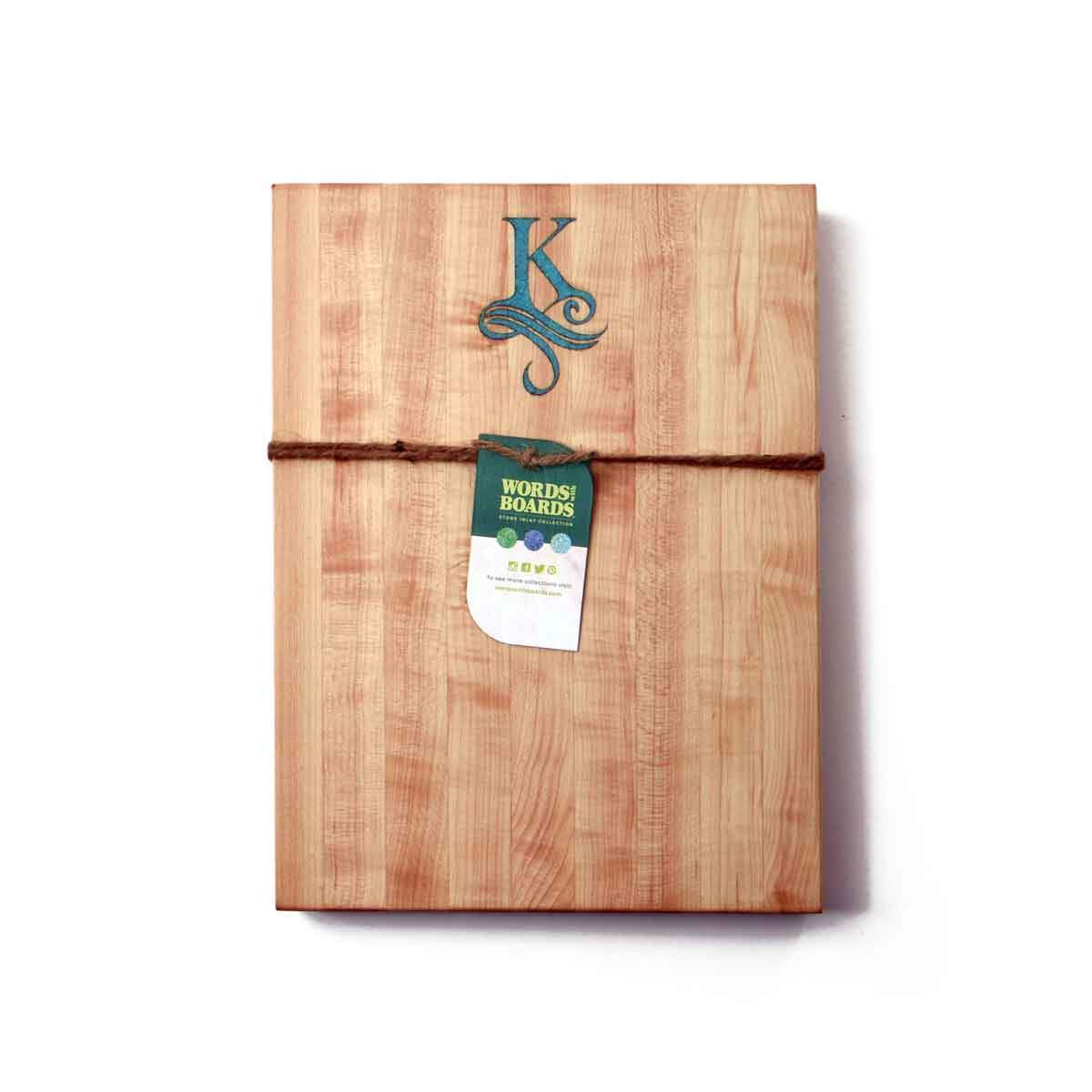 monogram cutting board, maple wood 