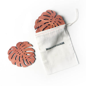 Monstera leaf coaster, in bag