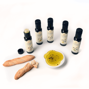 Organic olive oil gift set, 6 flavored oils shown