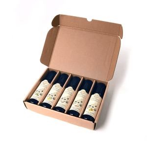 Organic olive oil gift set, 6 flavored oils in box