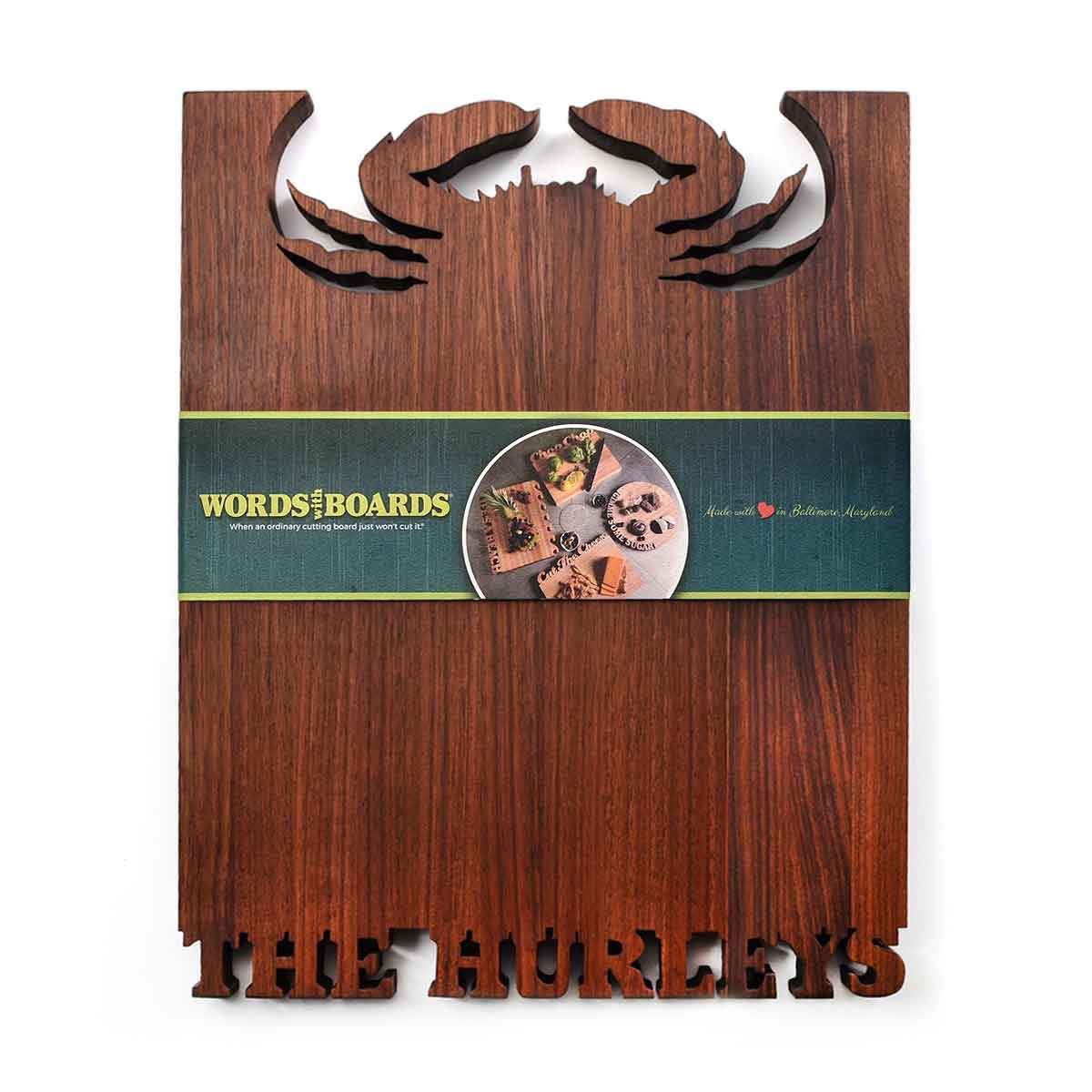 Crab cutting board, walnut wood