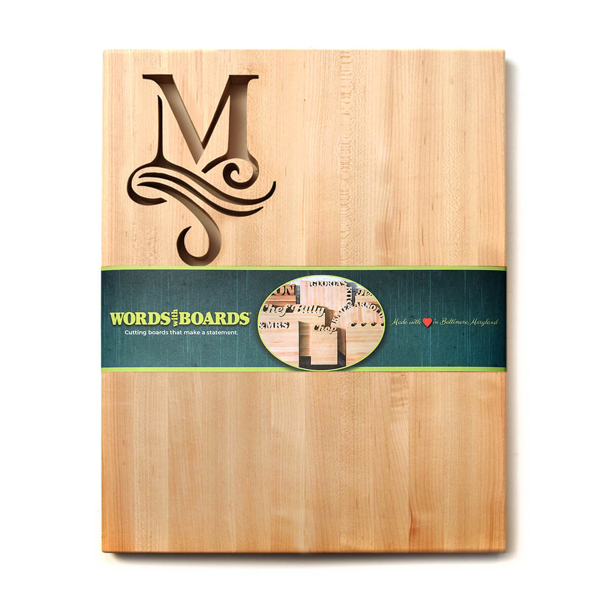 ANY Letter Monogram Maple and Walnut Cutting Board - Personalized - top Oiled, Ready to Use - 16x9x.75