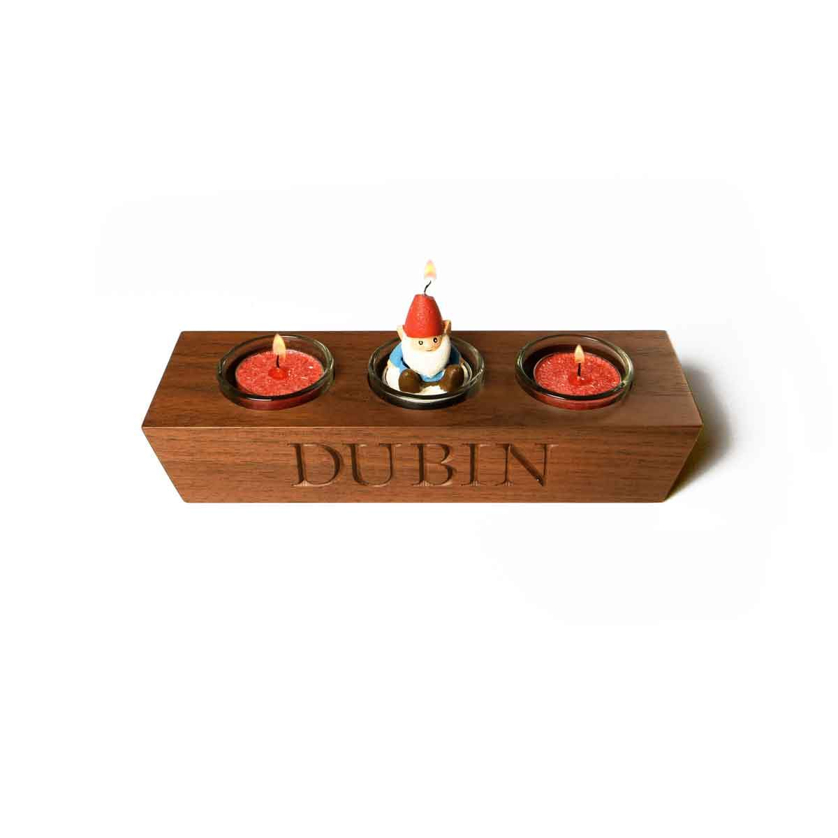 Wood candle holder