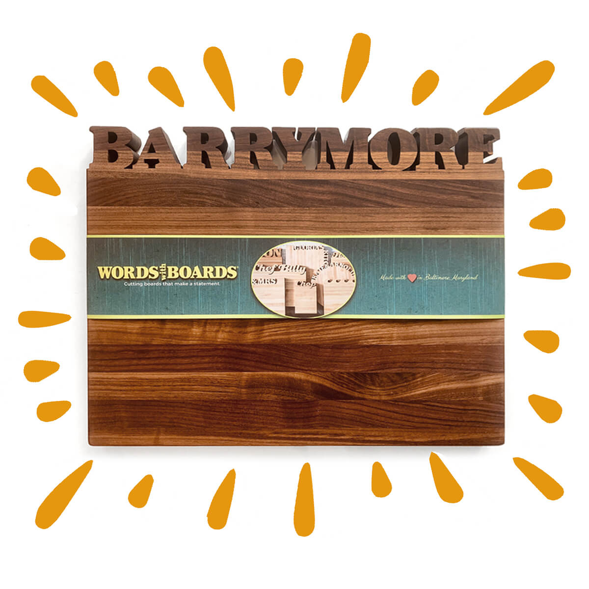 personalized cutting board - walnut wood