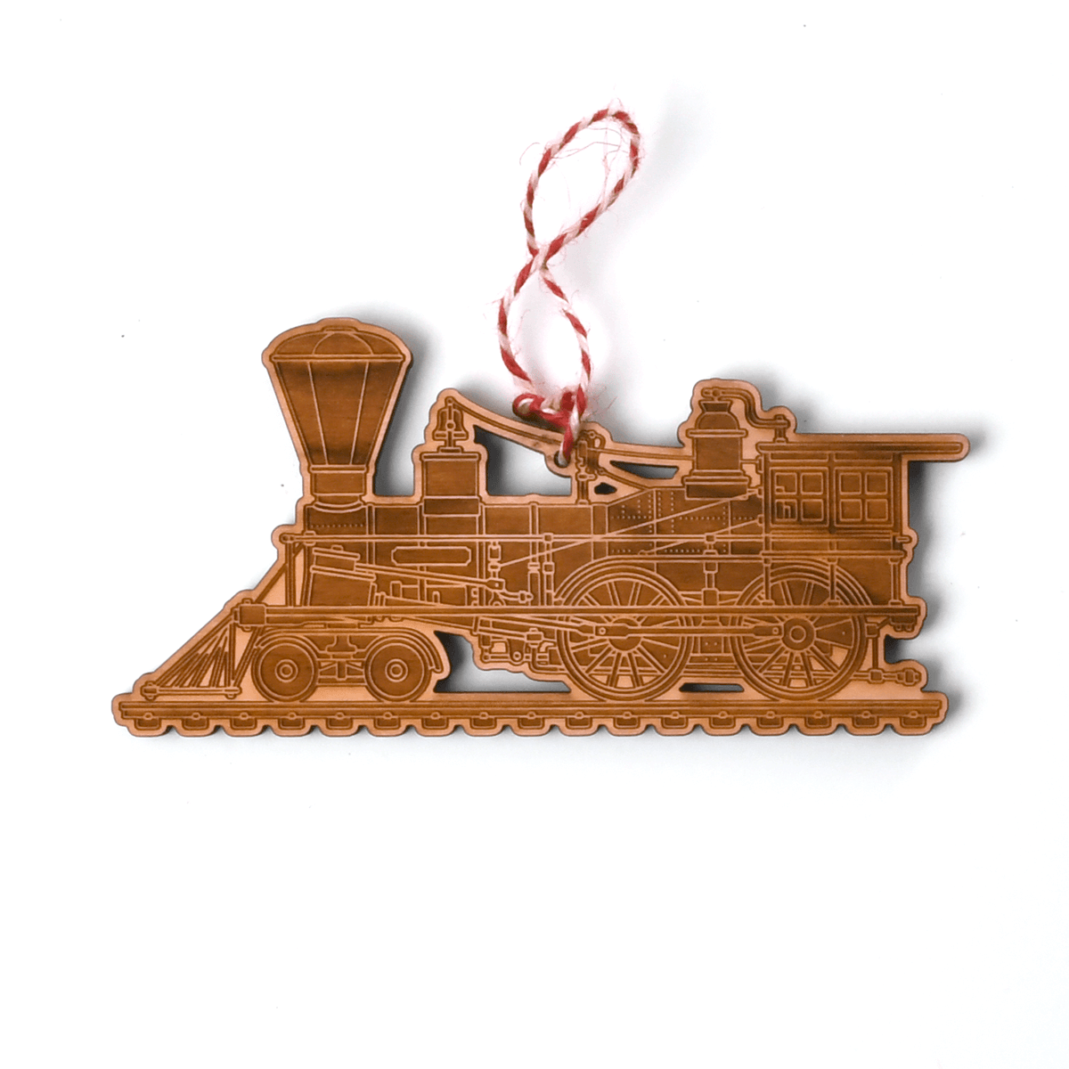 Train ornament, cherry wood